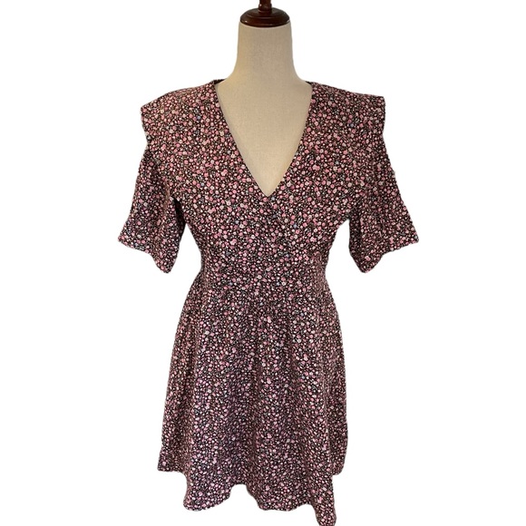 TUCKERNUCK Hyacinth House Ruffle Collar Ditsy Floral Sadie Mini Dress - Picture 2 of 16